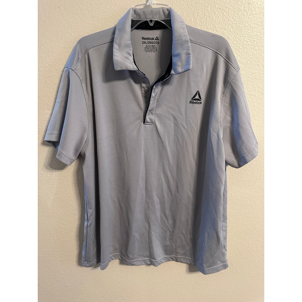 Reebok Golf Polo Shirt Athletic Training‎ Short Sleeve Gray 2XL